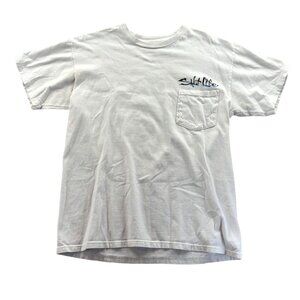 Salt Life Men's T-Shirt Medium White Graphic Print Casual Pocket Tee Short Sleev